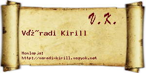 Váradi Kirill névjegykártya